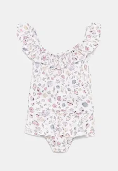 Jamiks costum de baie dintr-o bucata pentru copii MIRAY culoarea bej, JLH163 imagine