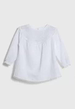 Jamiks rochie din bumbac pentru bebelusi culoarea alb, midi, evazati imagine