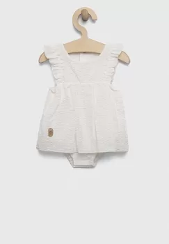 Jamiks rochie din bumbac pentru bebelusi culoarea alb, mini, evazati imagine