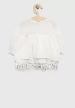 Jamiks rochie din bumbac pentru bebelusi culoarea alb, mini, evazati imagine