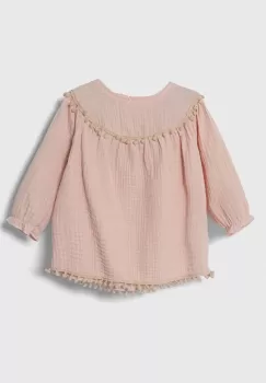 Jamiks rochie din bumbac pentru bebelusi culoarea roz, midi, evazati imagine