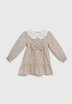 Jamiks rochie din bumbac pentru copii BELITA culoarea bej, mini, evazati, JZH155 imagine