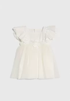 Jamiks rochie din bumbac pentru copii culoarea bej, mini, evazati imagine