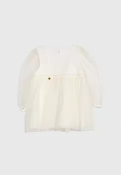 Jamiks rochie din bumbac pentru copii culoarea bej, mini, evazati imagine