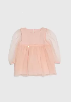 Jamiks rochie din bumbac pentru copii culoarea roz, mini, evazati imagine