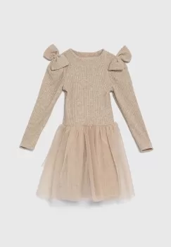 Jamiks rochie fete LIZ culoarea bej, midi, evazati, JZH297 imagine