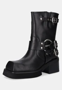 Jeffrey Campbell cizme de piele STUBBORN culoarea negru, cu toc drept, C529D-E501 imagine