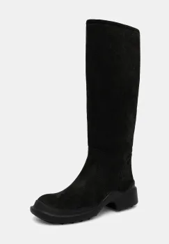 Jeffrey Campbell cizme din nubuc FORTE culoarea negru, cu toc plat, JCD-347-4-03 imagine