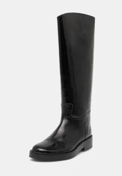 Jeffrey Campbell ghete de piele Marshy culoarea negru, cu toc plat, JC-1742-1-6 imagine