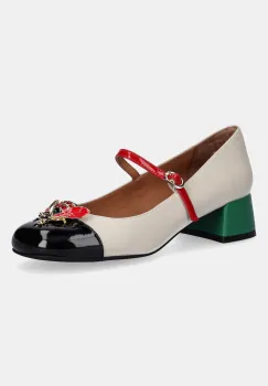 Jeffrey Campbell pantofi de piele JITTERBUG culoarea bej, cu toc drept, U88-05A imagine