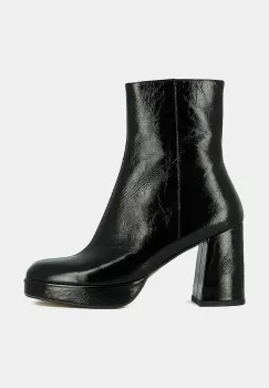 Jonak cizme de piele VORIS CUIR BRILLANT femei, culoarea negru, cu toc drept, 3300088 imagine