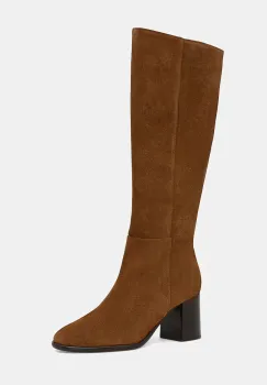Jonak cizme din piele intoarsa DILIA CROUTE culoarea maro, cu toc drept, 3700188 imagine