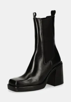 Jonak ghete chelsea de piele BOSSA femei, culoarea negru, cu toc drept, 3100172 imagine