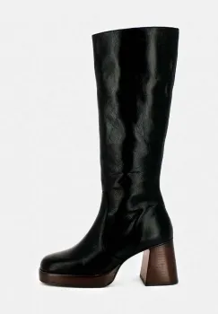 Jonak ghete de piele BETINA CUIR VIEILLI femei, culoarea negru, cu toc drept, 6001328 imagine