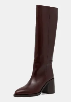 Jonak ghete de piele DICKINSON CUIR culoarea bordo, cu toc drept, 3700217 imagine