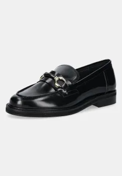 Jonak mocasini de piele DROP CUIR GLACE culoarea negru, cu toc plat, 3700202 imagine