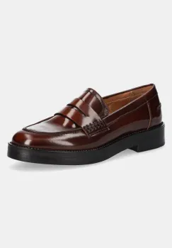 Jonak mocasini de piele MIRNA CUIR femei, culoarea negru, cu toc plat, 6000575 imagine