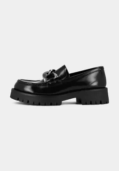 Jonak mocasini de piele ROSE CUIR GLACE femei, culoarea negru, cu toc plat, 3300111 imagine