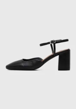 Jonak pantofi de piele DANINO culoarea negru, cu toc drept, cu toc deschis, 3400159 imagine