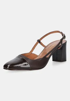 Jonak pantofi de piele DHAPOP VERNIS/CUIR culoarea negru, cu toc drept, cu toc deschis, 3300259 imagine