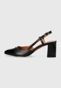 Jonak pantofi de piele DHAPOP VERNIS/CUIR culoarea negru, cu toc drept, cu toc deschis, 3300259 imagine