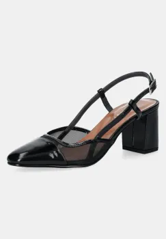 Jonak pantofi de piele DHAPOPILLE culoarea negru, cu toc drept, cu toc deschis, 3800101 imagine
