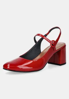 Jonak pantofi de piele DOLLAR culoarea rosu, cu toc drept, cu toc deschis, 3400184 imagine