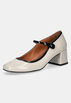 Jonak pantofi de piele DONZAI VERNIS culoarea bej, cu toc drept, 3800251 imagine