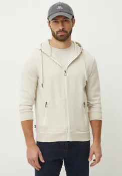 Joop! bluza barbati, culoarea bej, cu gluga, neted, 30044886 imagine