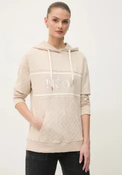 Joop! bluza femei, culoarea bej, cu gluga, modelator imagine