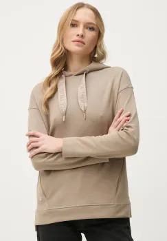 Joop! bluza femei, culoarea bej, cu gluga, neted imagine