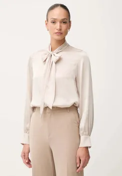 Joop! camasa culoarea bej, cu un decolteu legat, relaxed, 30048645 imagine