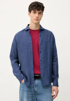 Joop! camasa de in barbati, culoarea bleumarin, cu guler italian, slim, 30046075 imagine