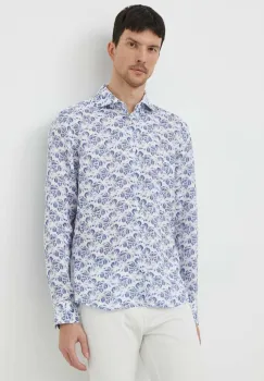 Joop! camasa de in culoarea albastru marin, cu guler italian, slim imagine