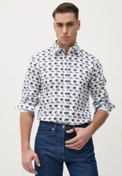Joop! camasa din bumbac barbati, culoarea alb, cu guler clasic, regular, 30045983 imagine