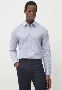 Joop! camasa din bumbac barbati, culoarea alb, cu guler clasic, slim, 30044899 imagine