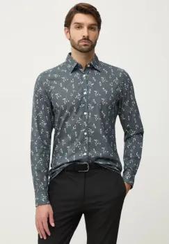Joop! camasa din bumbac barbati, culoarea gri, cu guler clasic, regular, 30044863 imagine