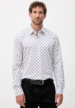 Joop! camasa din bumbac culoarea alb, cu guler clasic, slim, 30047175 imagine