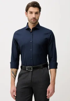 Joop! camasa din bumbac culoarea bleumarin, cu guler clasic, slim, 30101700 imagine