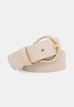 Joop! curea de piele barbati, culoarea bej imagine