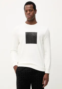 Joop! hanorac de bumbac culoarea bej, cu imprimeu, 30047852 imagine