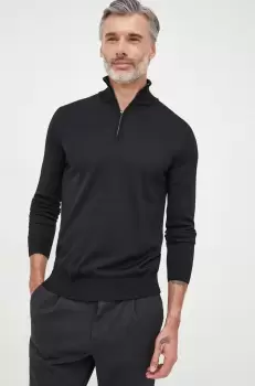 Joop! pulover de lana barbati, culoarea negru, light, cu turtleneck imagine