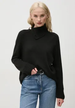 Joop! pulover femei, culoarea negru, cu guler, 30043654 imagine