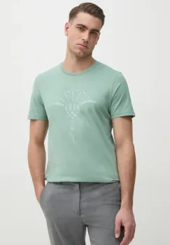 Joop! tricou din bumbac barbati, culoarea turcoaz, cu imprimeu imagine