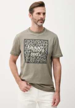 Joop! tricou din bumbac culoarea bej, cu imprimeu, 30041619 imagine