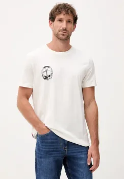 Joop! tricou din bumbac culoarea bej, cu imprimeu, 30047014 imagine