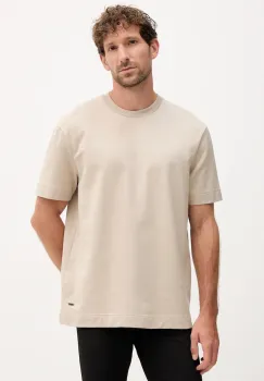 Joop! tricou din bumbac culoarea bej, uni, 30042457 imagine