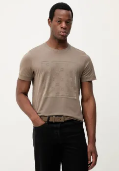 Joop! tricou din bumbac culoarea maro, cu imprimeu, 30047429 imagine