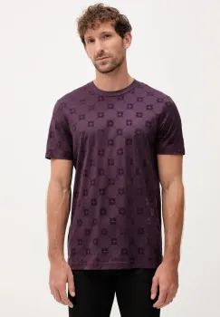 Joop! tricou din bumbac culoarea violet, cu imprimeu, 30046985 imagine