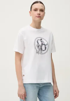 Joop! tricou din bumbac femei, culoarea alb, 30046236 imagine
